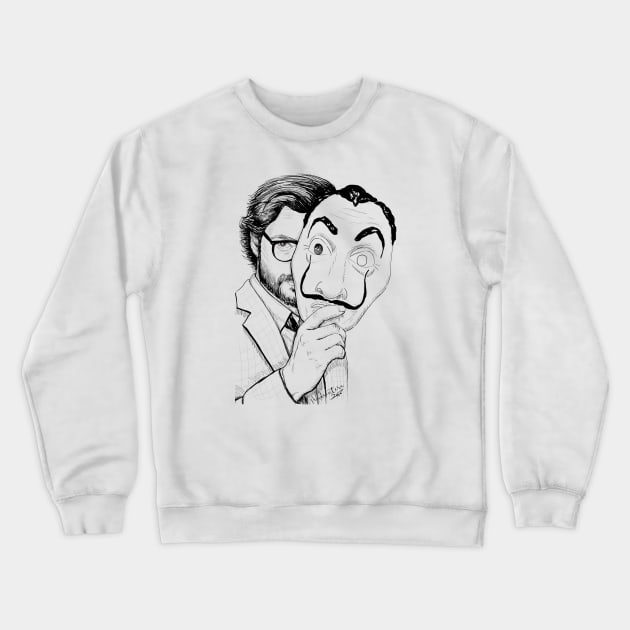 The Professor b&w Crewneck Sweatshirt by Pendientera